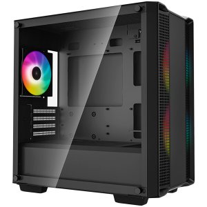 DeepCool CC360 ARGB, Mid Tower, Mini-ITX/Micro-ATX, 1xUSB3.0, 1xUSB2.0, 1xAudio, 3x120mm Pre-Installed ARGB Fans, Tempered Glass, Mesh Panel, Black, R-CC360-BKAPM3-G-1