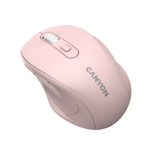 Canyon 6 buttons wireless 2.4Ghz mouse, MX8650A Sensor, DPI up to 1600, Injection case, 3 M life times left and right switches, 2xAAA battery, ABS material. Size: 105x71x40mm, Weight: 59g, Pink