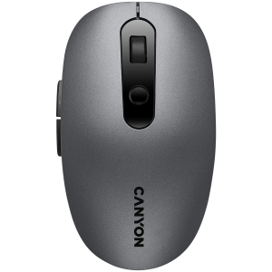 CANYON MW-9, 2 in 1 Wireless optical mouse with 6 buttons, DPI 800/1000/1200/1500, 2 mode(BT/ 2.4GHz), Battery AA*1pcs, Grey, 65.4*112.25*32.3mm, 0.092kg