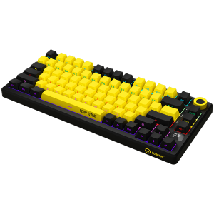 LORGAR KBP7075W, Wireless 75% Mechanical Gaming Keyboard Pro, Black/yellow, EN layout
