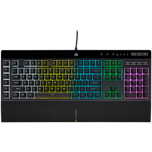 CORSAIR K55 RGB PRO Gaming Keyboard, Backlit Zoned RGB LED, Rubberdome