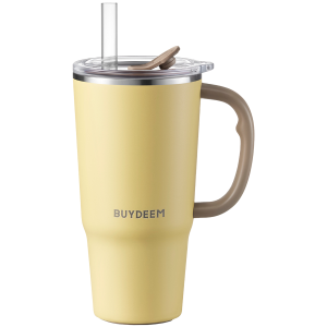 BUYDEEM Thermo Mug With Straw 700 ml, model DS57, color Mellow Yellow