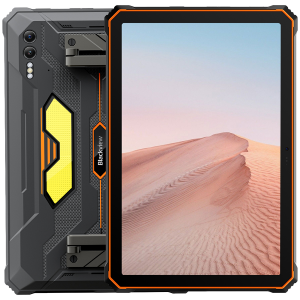 Blackview Rugged Tab Active 10 Pro 10.95-inch FHD+IPS 1920x1200 90Hz Corning 3th 12GB/512GB MT6878 Octa-core 2.5GHz 50MP Front/108MP+20MP Rear Camera infrared night vision 30000mAh NO Charging Android 14 up to 15 NFC Camping lights MIL-STD-810H Orange