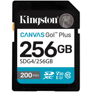KINGSTON 256GB SDXC Canvas Go Plus Gen4 200MB/s C10 UHS-I U3 V30