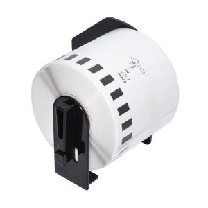 Makki Brother DK-22205 - Roll White Continuous Length Paper Tape 62mm x 30.48m, Black on White - MK-DK-22205