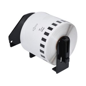 Makki Brother DK-22205 - Roll White Continuous Length Paper Tape 62mm x 30.48m, Black on White - MK-DK-22205