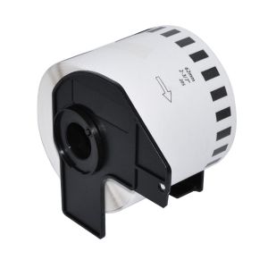 Makki Brother DK-22205 - Roll White Continuous Length Paper Tape 62mm x 30.48m, Black on White - MK-DK-22205