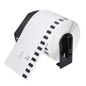 Makki Brother DK-22205 - Roll White Continuous Length Paper Tape 62mm x 30.48m, Black on White - MK-DK-22205