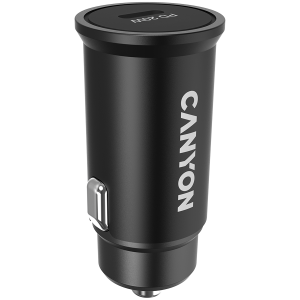 Canyon C-20, PD 20W Pocket size car charger, input: DC12V-24V, output: PD20W, support iPhone12 PD fast charging, Compliant with CE RoHs , Size: 50.6*23.4*23.4, 18g, Black