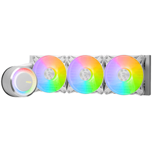 MSI MAG CORELIQUID E360 white 3x 120mm ARGB Fans, Rotatable Blockhead, Aluminum Radiator, Fluid Dynamic Bearing, Intel LGA 1150/1151/1155/1156/1200/1700, AMD AM5/AM4/TR4/sTRx4, 3Y Warranty