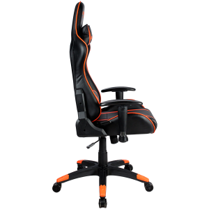 CANYON Fobos GS-3, Gaming chair, PU leather, Cold molded foam, Metal Frame, Top gun mechanism, 90-165 degree, 2D armrest, Class 4 gas lift, Nylon 5 Stars Base, 60mm PU caster, black+Orange.