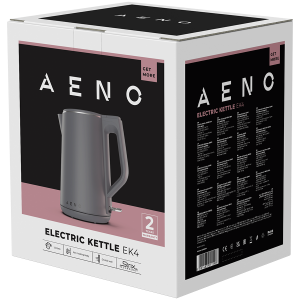 AENO Electric Kettle EK4: 1850-2200W, 1.5L, Strix, Double-walls, Non-heating body, Auto Power Off, Dry tank Protection