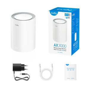 Безжична MESH система Cudy M3000, 1 брой, AX3000 Dual Band, 2.4/5 GHz, 574 -  2402 Mbps