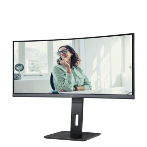 Монитор AOC CU34P3CV, 34" VA WLED, Curved 1500R, 3440x1440@100Hz, 4ms GtG, 1ms MPRT, 300cd m/2, DCR 3000:1, 50M:1, AdaptiveSync, FlickerFree, Low Blue Light, 5Wx2, Tilt, Height Adjust, Swivel, HDMI, DP, USB hub