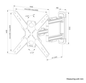 Стойка Neomounts LEVEL-850 Wall Mount (full motion, 3 pivots, VESA 400x400)