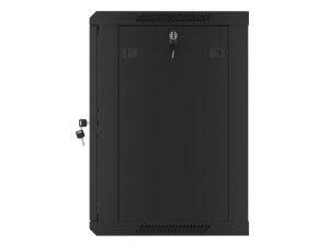 Комуникационен шкаф Lanberg rack cabinet 19" wall-mount 12U/600x450 with perforated door black (flat pack)