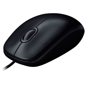 LOGITECH B100 Corded Mouse - BLACK - USB - B2B