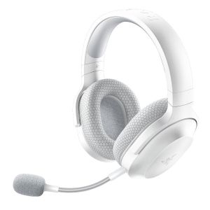 Razer Barracuda X Mercury White Wireless Multi-platform Gaming and Mobile Headset, Razer TriForce 40mm Drivers, Detachable HyperClear Cardioid Mic, Ultra-soft FlowKnit mem foam, 7.1 audio, 50hrs, Dual Wireless, Type-C, Compt PC, PlSt, MD, Ad, iOs