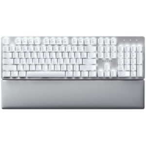 Razer Pro Type Ultra - US Layout, Wireless Mechanical Keyboard for Productivity, Razer Yellow Mechanical Switch, Bluetooth and Razer HyperSpeed (2.4GHz), Backlit keys (white LED), USB-C, Plush leatherette wrist rest, Soft-touch coating