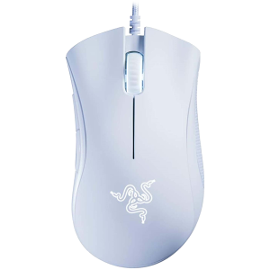 Razer DeathAdder Essential White Edition, Gaming Mouse, True 6,400 DPI optical sensor, Ergonomic Form Factor, Mechanical Mouse Switches with 10 million-click life cycle, 1000 Hz Ultrapolling, Single-color white lighting