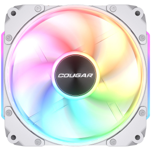 Cougar fan APOLAR 120 ARGB White, Fan Speed 600-2200 RPM±200RPM, Air Flow 75.38 CFM ± 10%, Air Pressure 2.59 mm H2O±10%, HDB Hydro Dynamic Bearing, 490 mm (Fan) / 470 mm (ARGB)