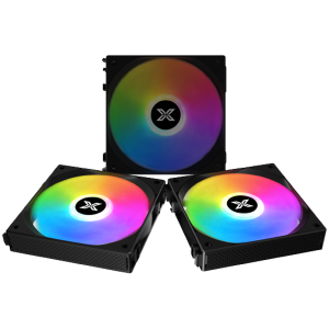 Starlink, EN41303, 3PCS Black Easy Clip On & Smart Link Fan, 2PCS ARGB & PWM Cable, Mini ARGB Controller, Color Box