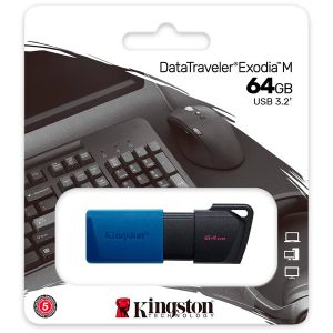 Kingston 64GB USB3.2 Gen 1 DataTraveler Exodia M (Black + Blue)