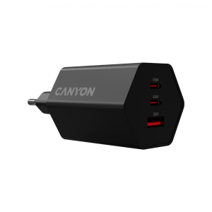 CANYON charger HEXAGON 65 GaN 65W 2xPD 1xQC EU Black