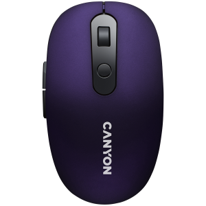 CANYON MW-9, 2 in 1 Wireless optical mouse with 6 buttons, DPI 800/1000/1200/1500, 2 mode(BT/ 2.4GHz), Battery AA*1pcs, Violet, silent switch for right/left keys, 65.4* 112.25*32.3mm, 0.092kg