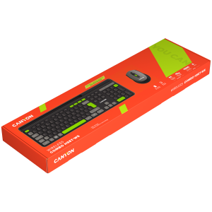 CANYON HSET-W5 EN Keyboard+Mouse AAA+AA Wireless Black