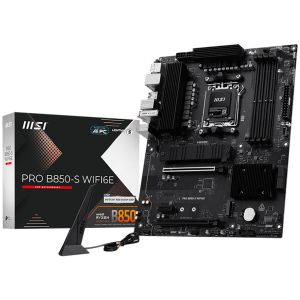 MSI PRO B850-S WIFI6E, ATX, Socket AM5, 4x DDR5 Dual Channel  up to 8200(OC)MHz, 2x PCIe x16 slot, 2x M.2 slot, 4x USB 5Gbps, 3x USB 10Gbps, 1x USB 10Gbps Type-C, HDMI, DP, 7.1 HD Audio, 2.5G LAN, WiFI 6E, BT, 3Y