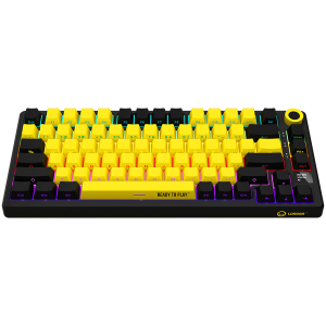 LORGAR KBP7075W, Wireless 75% Mechanical Gaming Keyboard Pro, Black/yellow, EN layout