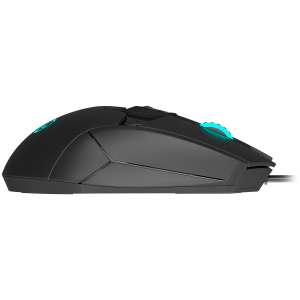 LORGAR Stricter 579, gaming mouse, 9 programmable buttons, Pixart PMW3336 sensor, DPI up to 12,000, 50 million clicks buttons lifespan, 2 switches, built-in display, 1.8m USB soft silicone cable, Matt UV coating with glossy parts and RGB lights with 4 LED