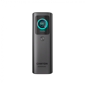CANYON Built-in cable power bank OnPower 265 20000mAh 165W   Aluminium Dark grey
