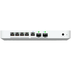 Ubiquiti UniFi UCG-Fiber-EU Desktop 10G Cloud Gateway with integrated PoE switch, Includes full UniFi application suite for device management, 5 Gbps routing with IDS/IPS, 10G SFP+ and (1) 10 GbE RJ45 WAN port, 10G SFP+ LAN port