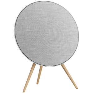 Beosound A9 5th Gen Speaker Natural Alu (Back Grey Mist/Cover Kvadrat Light Grey/Legs Oak)