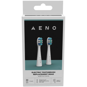 AENO Replacement toothbrush heads, White, Dupont bristles, 2pcs in set (for ADB0007/ADB0008)