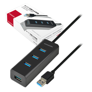 AXAGON HUE-S2BL 4x USB3.0 Charging Hub 1.2m Cable, MicroUSB Charging
