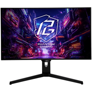 Asrock Gaming Monitor, 27" QHD(2560x1440) OLED, 240 Hz, 129% sRGB, 1,500,000:1, 16:9, 178/178, 0.03 ms, 275 nits, AMD FreeSync™, Height, Swivel, Tilt, 2x 3W Speakers, 2x HDMI 2.0, 2x DP 1.4, 3x USB 3.2, 1x USB-C 1x Audio (3.5mm), 3Y
