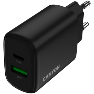 CANYON charger OnCharge 200 20W 1xPD 1xQC EU Black