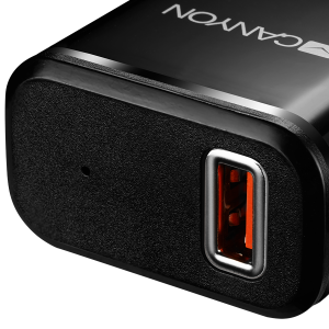 CANYON charger H-041 2.1A/USB-A built-in MicroUSB Black Silver