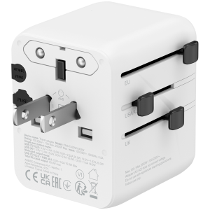 CANYON Travel Adapter OnTour 20 EU/UK/US/AUS 20W White