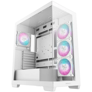 DeepCool CG580 4F WH, Mid Tower, Mini-ITX/Micro-ATX/ATX, Rear Connector support, 2xUSB3.0, 1x Type-C Gen2, 1xAudio, 3x120mm ARGB Reverse Fans, 1x120mm ARGB Fan, Tempered Glass, Mesh Panel, White, R-CG580-WHADA4-G-1
