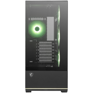 MSI MAG PANO 110R PZ, Mid-Tower, ATX/M-ATX/ITX, 2x USB 3.2, 1x USB Type-C 20Gbs, 1x Audio/Mic, LED Button, ARGB Hub, 4x 120mm ARGB Fans, ARGB Fan Hub, Mesh Panel, Tempered Glass, Black