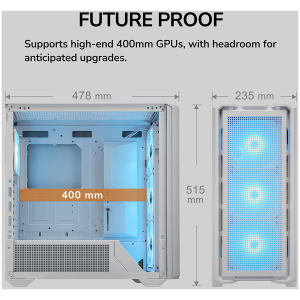 COUGAR MX600 PC Case, Mid Tower, White