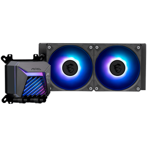 MSI MAG CORELIQUID A15 240, 2x120mm Pre-installed ARGB Daisy Chain Fans, Adjustable Offset Kit, Replacable Top Cover, Copper Base Intel LGA 1700/1851, AMD AM5/AM4, 3Y Warranty