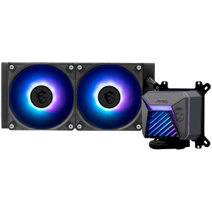 MSI MAG CORELIQUID A15 240, 2x120mm Pre-installed ARGB Daisy Chain Fans, Adjustable Offset Kit, Replacable Top Cover, Copper Base Intel LGA 1700/1851, AMD AM5/AM4, 3Y Warranty