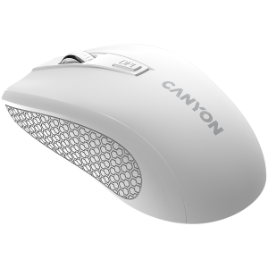CANYON MW-7, 2.4Ghz wireless mouse, 6 buttons, DPI 800/1200/1600, with 1 AA battery ,size 110*60*37mm,58g,white