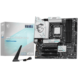 MSI PRO B860M GAMING PLUS WIFI, mATX, LGA 1851, 4x DDR5 Dual Channel DDR5 up to 8600(OC)MHz, 4x PCIe x16 slot, 3x M.2 slot, 2x USB 2.0, 2x USB 5Gbps, 1x USB 10Gbps, 1x USB 5Gbps Type-C, HDMI, DP, 7.1 HD Audio, 5G LAN, WiFi, BT, 3Y