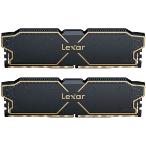 Lexar 32GB Kit (2x16GB) THOR DDR5 6000 CL38 1.3V Memory with heatsink, Dual pack, Black Color